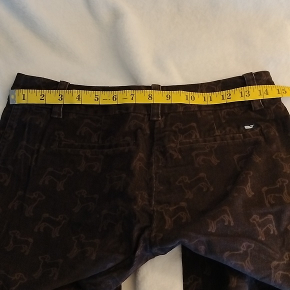 Vineyard Vines Brown Corduroy Pants Flare Dogs All Over Women's 0 - Picture 5 of 5